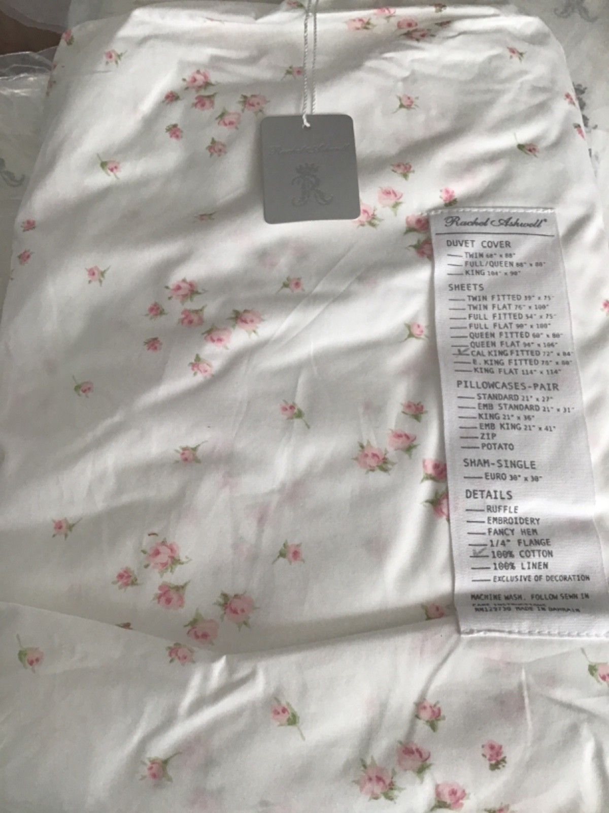  RACHEL ASHWELL SHABBY CHIC COUTURE Sprinkles Pink California King FITTED SHEET 