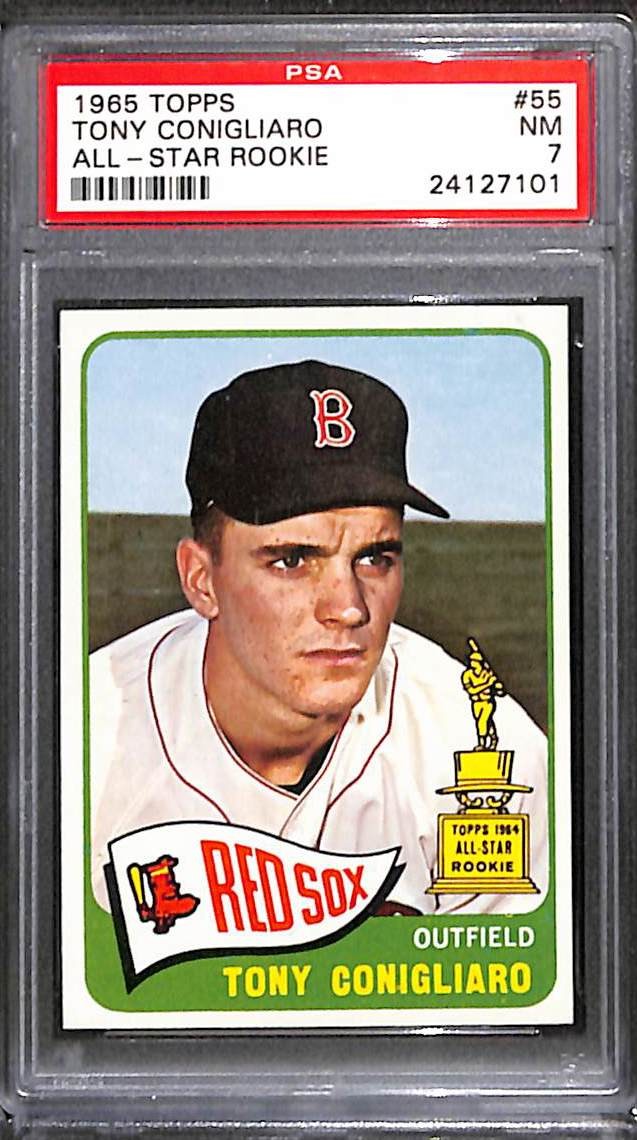 1965 TOPPS #55 TONY CONIGLIARO PSA 7 NM 24127101