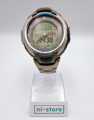 Casio PRO TREK PROTREK PRG-60 PRG-60J Moon Baro Watch Titanium belt - Rank B