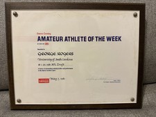 George Rogers USC Award Plaque Amateur Athlete Of The Week May 7 1981 #1 Pick