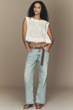 Anthropologie Pilcro Reworked Mid-Rise Relaxed Straight-Leg Jeans in LIGHT DENIM