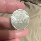 France 1979 2 Francs Nickel Coin KM#941 Silver Liberte Egalite Fraternite — photo 4