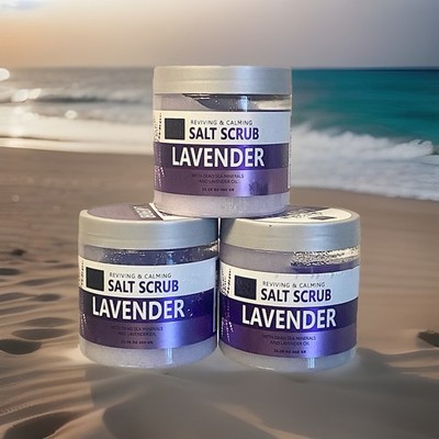 Lot of 3 Dead Sea Lavender Dead Sea Salt Nurturing Scrub Exfoliates 23.28oz Jars
