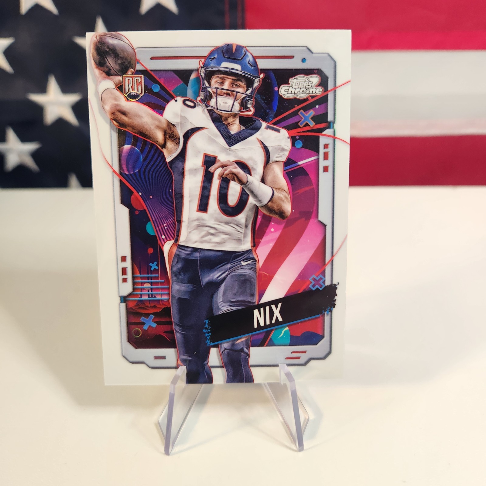 2024 Topps Cosmic Chrome Bo Nix SSP White Hole Refractor Rookie RC #127 Broncos