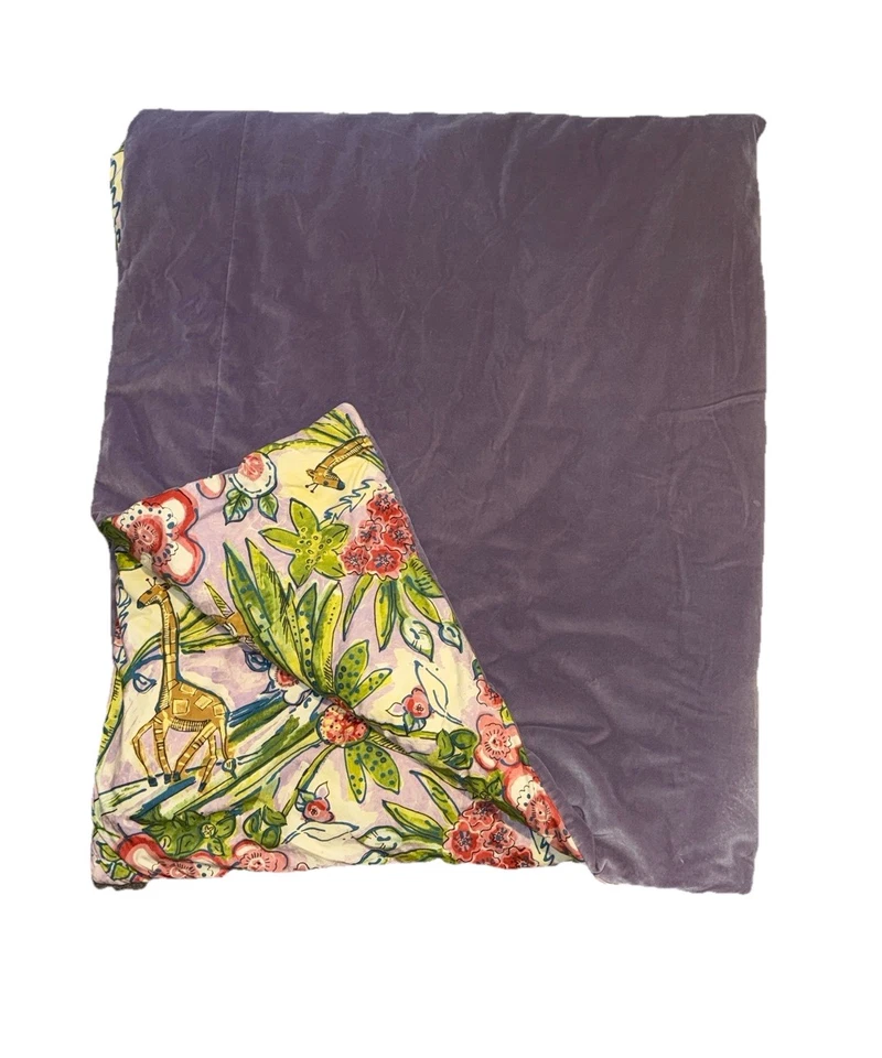 Manta Edredón Acolchada Pesada Hecha a Medida 76x66 Púrpura Terciopelo Estampado Selva Foto 2 de 4