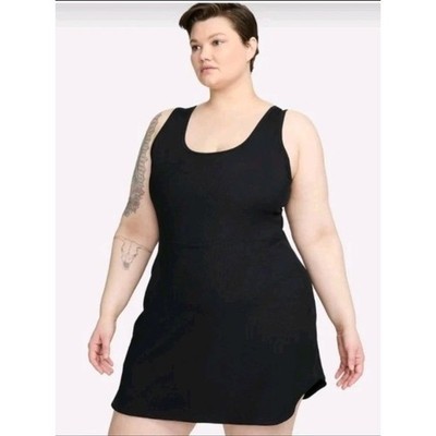 Nike One Dri-FIT Dress Womens 2X Black Ribbed Scoop Neck Active Gym Workout  NWT | eBay