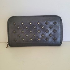Bottega Veneta Black Leather Studded Star Quilted Zip Around Wallet B01115243W