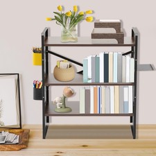 3-Tier Desktop Bookshelf, Versatile Countertop Organizer with Pegboards