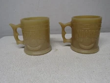 2 WHATABURGER Butterscotch Caramel Glass Buffalo Nickel Indian Head Coffee Mugs