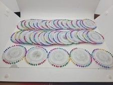 38 Plates x 40 pcs Assorted Dressmaking Sewing Faux Pearl Round Head Color Pins