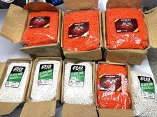 125,000+ ROUNDS BULK LOT 6mm AIRSOFT BBs UK ARMS & BB TAC ORANGE WHITE