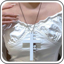 Collana Vintage Con Croce Nera in Legno Collana Esagerata Con Ciondolo a Croce G