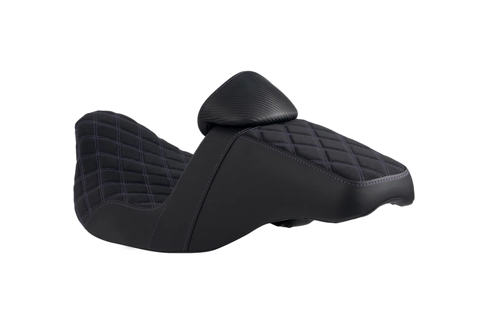 Odyssey Harley-Davidson Suede Seat 2018–23 Road Glide w/Backrest Purple US Stock - Image 3 of 4