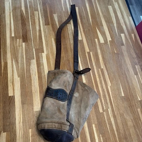 Antique WW1 US Q.M.C. Army Cavalry Canvas Leather Horse Feed Bag military