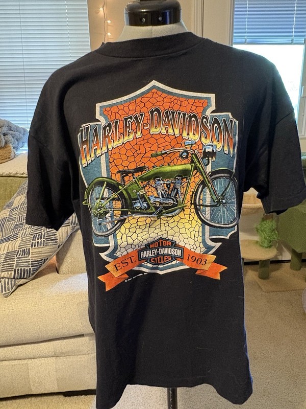 Vintage 1990 Harley Davidson Men’s T Shirt Sz Large Single Stitch