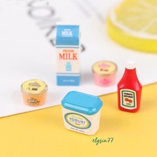5PC 1:12 Scale Dollhouse Miniature Food Tomato Sauce Yogurt Kitchen Accessories