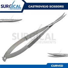 Castroviejo Scissors 4.5" Curved Ophthalmic Surgical Instruments German Grade