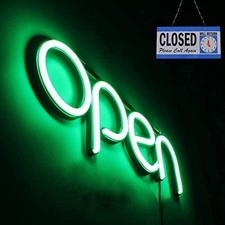 LED Open Sign for Business Bright Open Sign Flashing Neon Style Electric 16x6 in