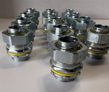 Hubbell-3404 Liquid Tight Connector, Steel, 1" Lot Of 13