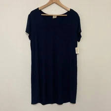 Soma Cool Nights Sleep Shirt Dress Womens M Navy Blue Lounge Relax Pajamas New