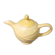 Vintage Hall China Moderne Teapot MCM Modern Bright Canary Yellow Vintage Kitsch