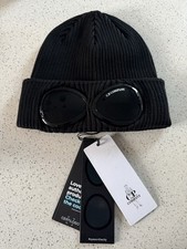 Image of CP Company Black Wool Goggle Beanie Hat Brand New with Tags One Size