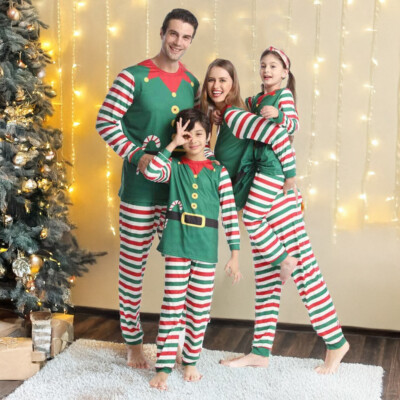 Elf Family Matching Christmas Pyjamas Kids Adult Xmas Nightwear