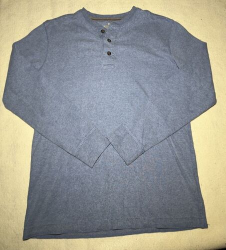 Outdoor Life Shirt Erwachsene klein 3 Knöpfe Hanley Langarm Herren blau Baumwolle