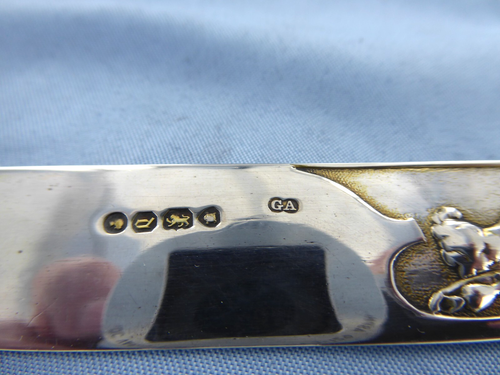 AN ANTIQUE STERLING SILVER CANOVA PATTERN DESSERT KNIFE,LONDON 1859. - Picture 11 of 14