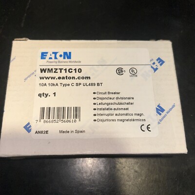 New In Box Eaton WMZT1C10 Current Limiting Circuit Breaker 10A 277V