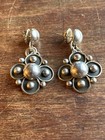 Navajo Artist Artie Yellowhorse Sterling Silver 4 Leaf Clover Flower Earrings — photo 3