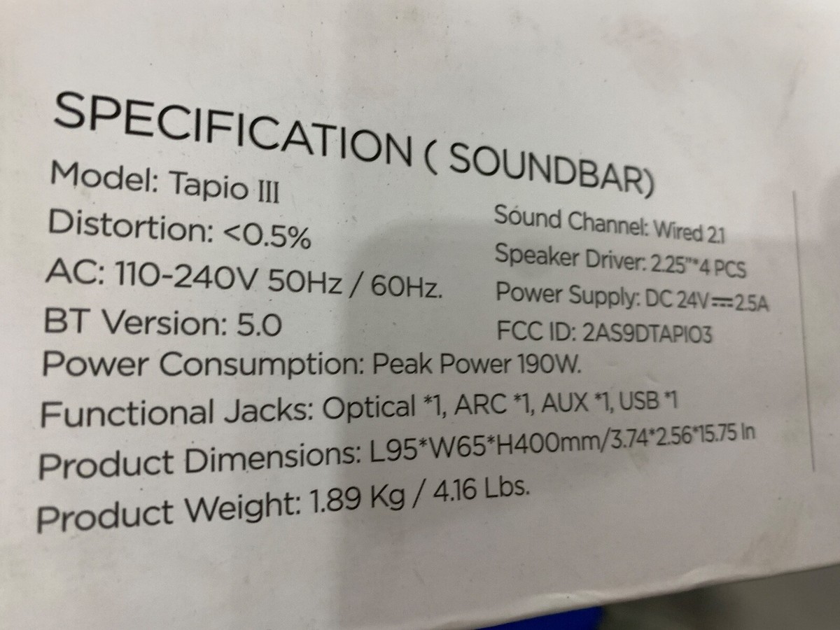 Bomaker Tapio III SoundBar | eBay