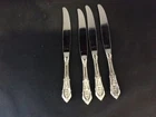 Wallace Rose Point Sterling Silver modern hollow dinner knife 9  " long no mono