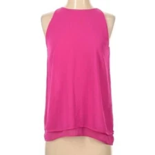Violet & Claire Women’s Sz Small Sleeveless Trapeze Swing Blouse Pink Tiered Hem