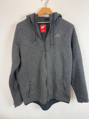 Nike Pullover Herren Large Tech Fleece Sweatshirt Hoodie Full Zip Sweater Grau