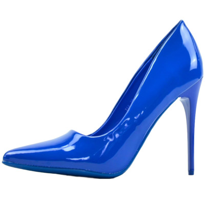 LACK DAMENSCHUHE TOP STILETTO PUMPS SCHICKE ELEGANT HIGH HEELS BLAU