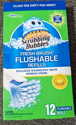 Scrubbing Bubbles Flushable Refills 12 Ct New Fresh Brush Citrus Toilet Cleaner