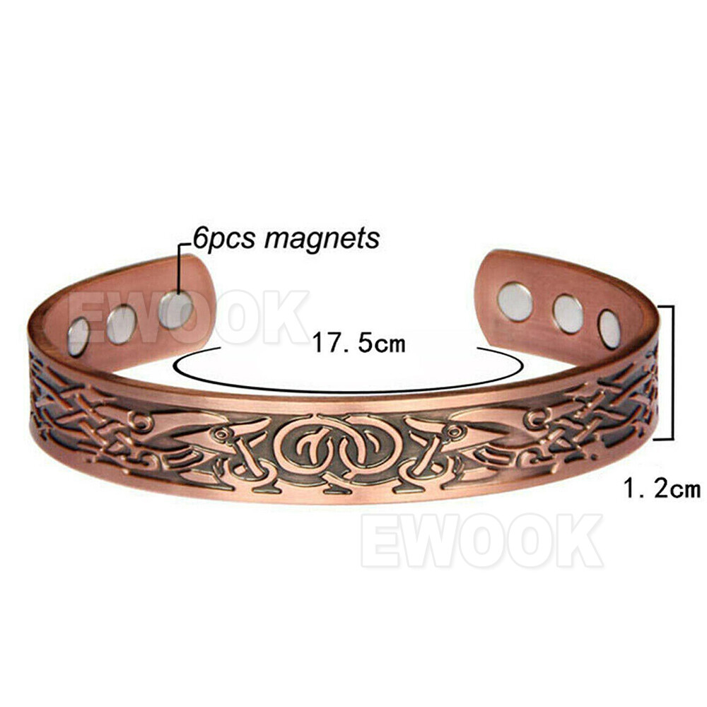 Pure Copper Therapy Bracelet Arthritis Pain Relief Men Healing