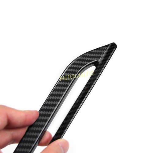 Carbon Fiber Headlight Light Lamp Trim Cover Protector For 15+ Dodge Challenger