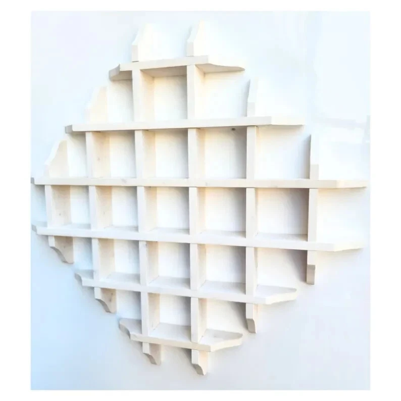 Taza de café de madera con estante. Estante para tazas de madera moderno Rusti montado en la pared Foto 2 de 4