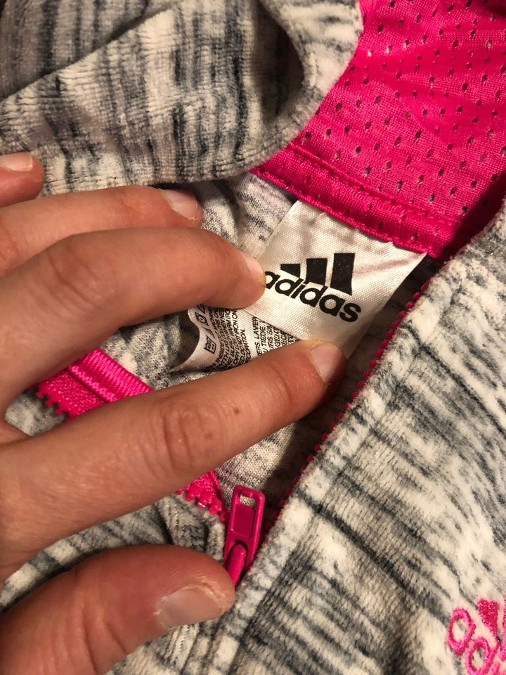 Adidas Girls Grey And Pink Hoodie Sweatpants Set Size 6 eBay