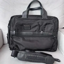 Tumi EXPANDABLE ORGANIZER COMPUTER BRIEF Laptop Case Black Nylon 26141D2 $455
