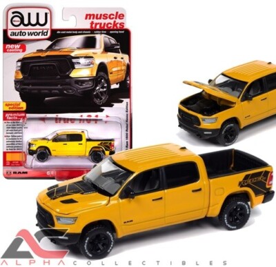 AUTOWORLD AWSP164A 1:64 2023 DODGE RAM REBEL HAVOC EDITION (BAJA YELLOW)