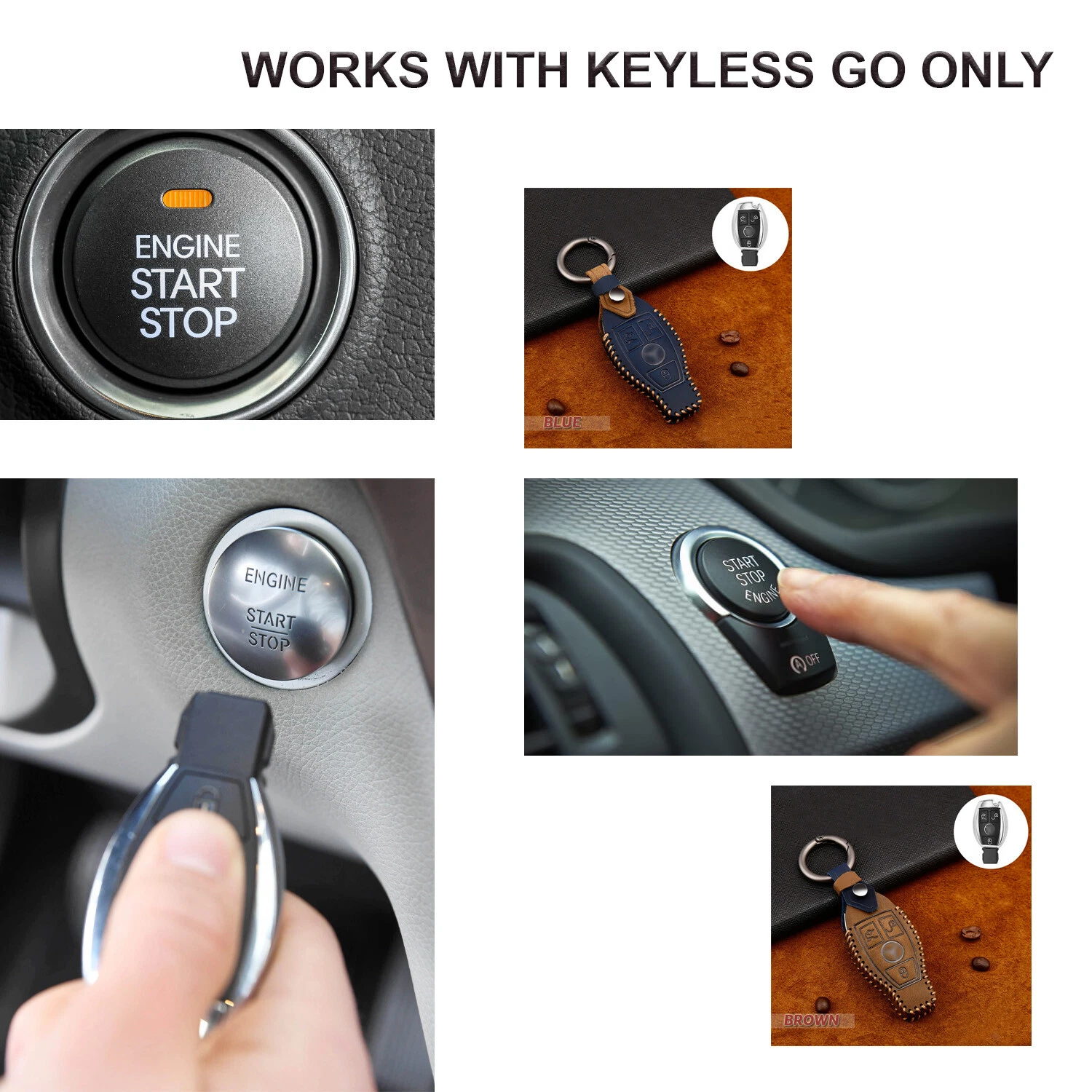 For Mercedes Benz Key Genuine Leather Case Entry Fob Skin Cover Protector Holder For Mercedes Benz Key Genuine Leather Case Entry Fob Skin Cover Protector Holder