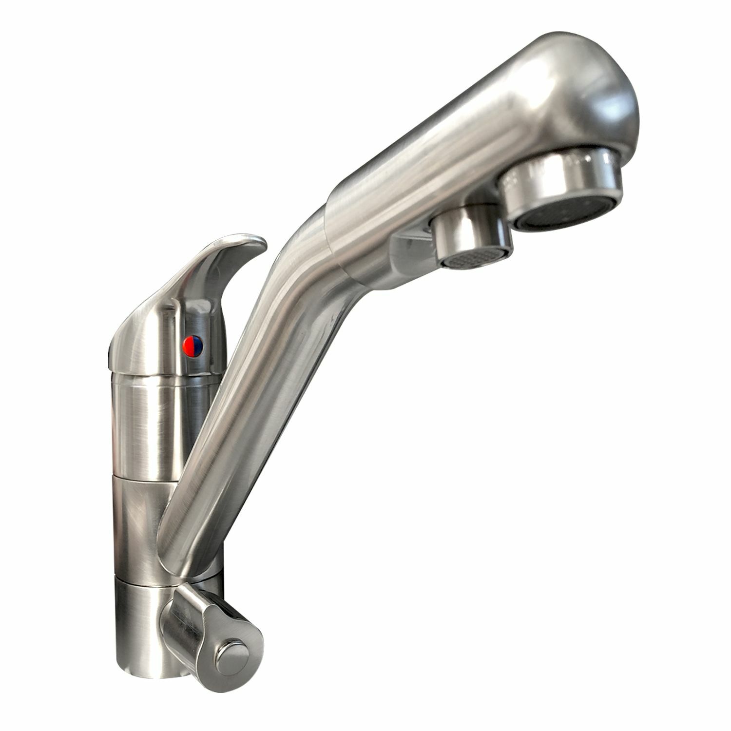 Mitigeur cuisine 3 voies Dauphin inox brossé pour supprimer le second robinet