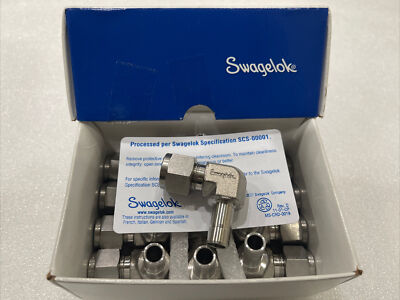 NEW SWAGELOK SS-600-2R-6 TUBE ADAPTER ELBOW 3/8 , TUBE OD FITTING, BOX OF 10PCS.