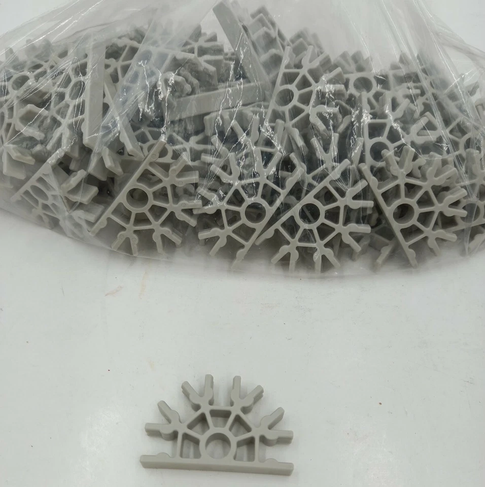 K'NEX SCREAMIN' SERPENT Roller Coaster Parts 62 Grey Connectors KNEX  - Image 4 of 4