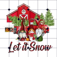Sublimation Print Christmas Gnome Let It Snow Ready to Press Heat Transfer