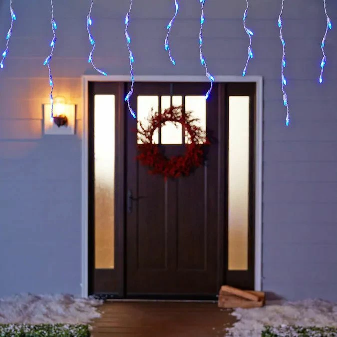 GE Energy Smart 150 Count Blue Mini LED Plug-In Christmas Icicle Lights One Box - Image 4 of 4
