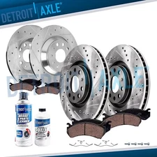 10pc Front Rear Drilled Brake Rotors Brake Pads for 2019 - 2021 Volkswagen Jetta